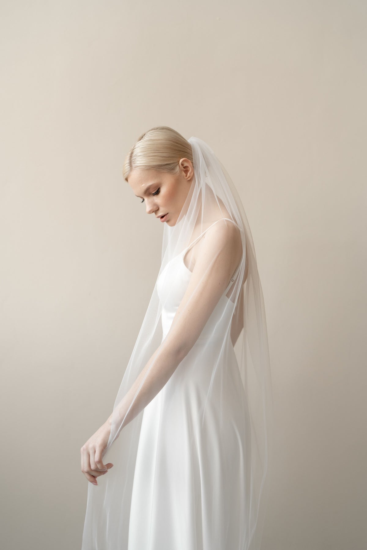 Long tulle veil